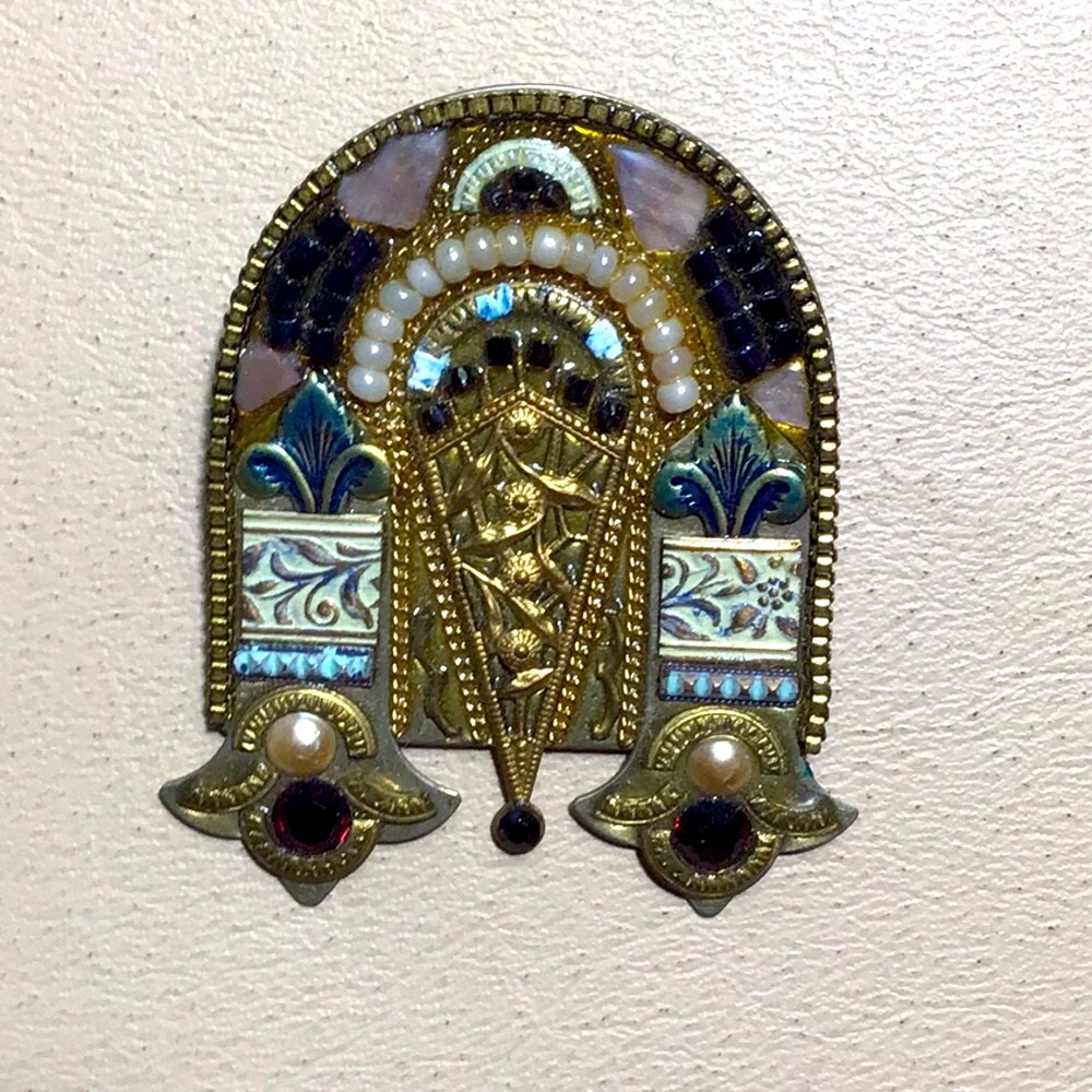 Art Deco Mixed Material Brooch